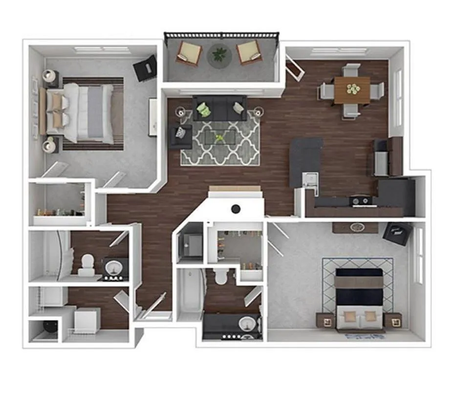 Floor plan 2 BEDROOM 2 BATH D