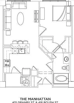 The Manhattan | 1 Bedroom | 1 Bathroom