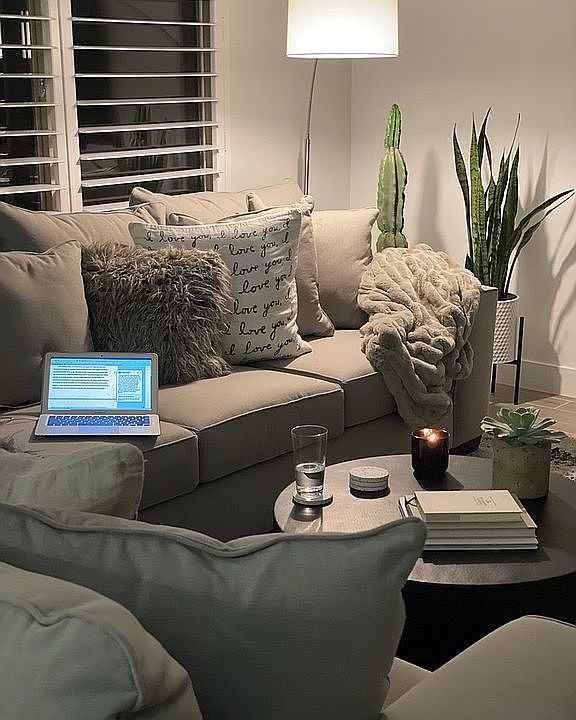 Living-Family room at night.