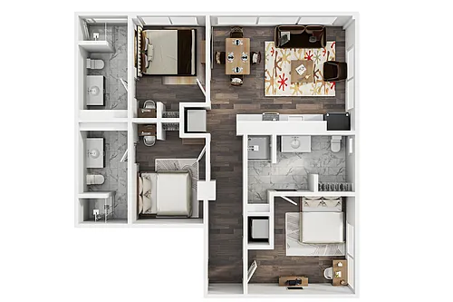 Floor plan The U 3BR 3BA Dorsey