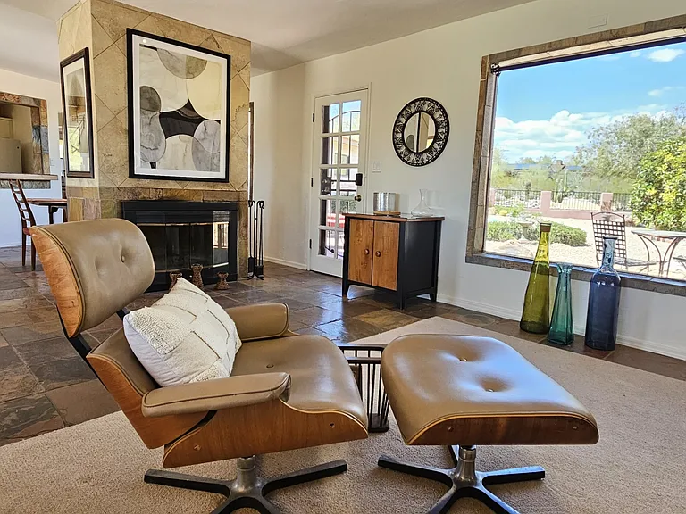Authentic vintage furnishings complement the vintage charm. Lounge and take in the views.
