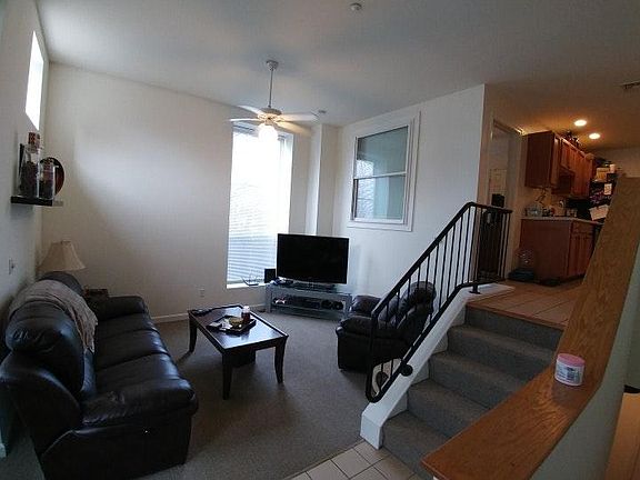 living room and kitchen area