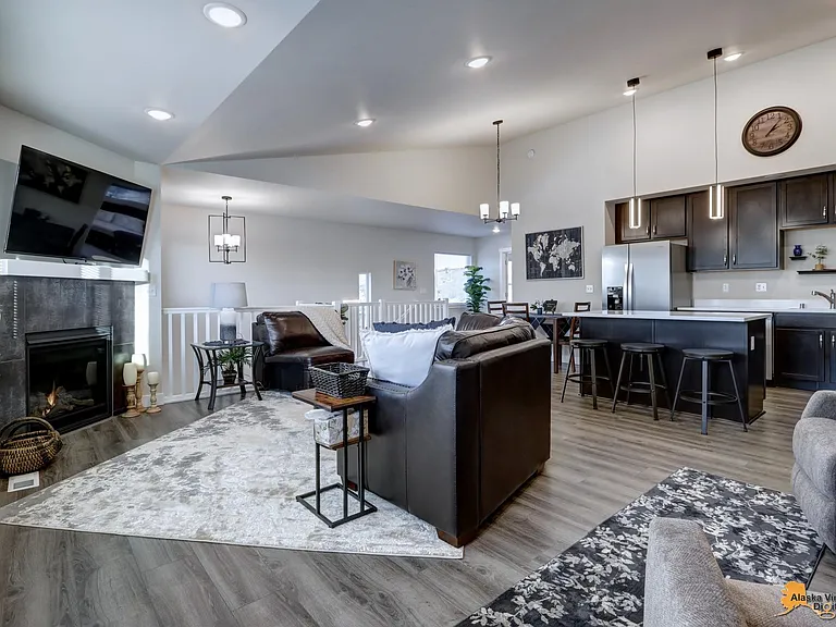Living room and kitchen
