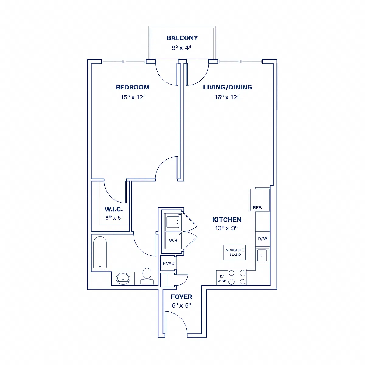 Floor plan 1 Bed/1 Bath-A4