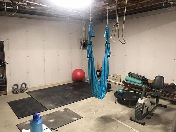 Basement garage/ weight room