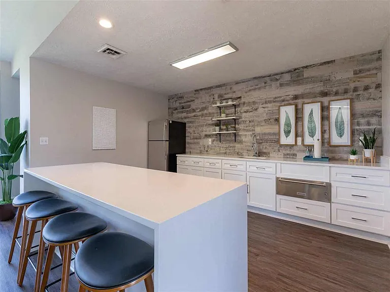 Bar seating in clubhouse kitchen