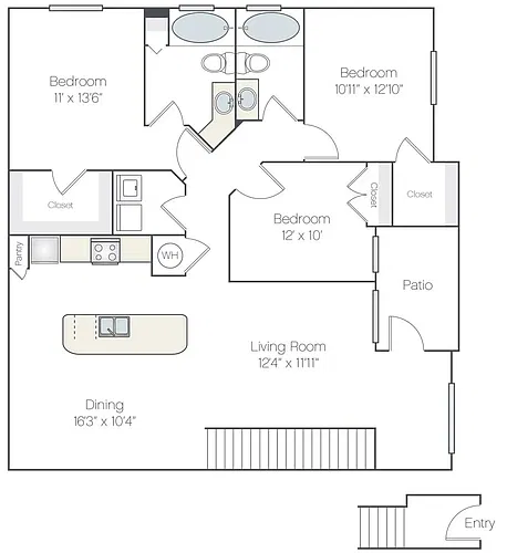 Floor plan Oltorf II Renovated