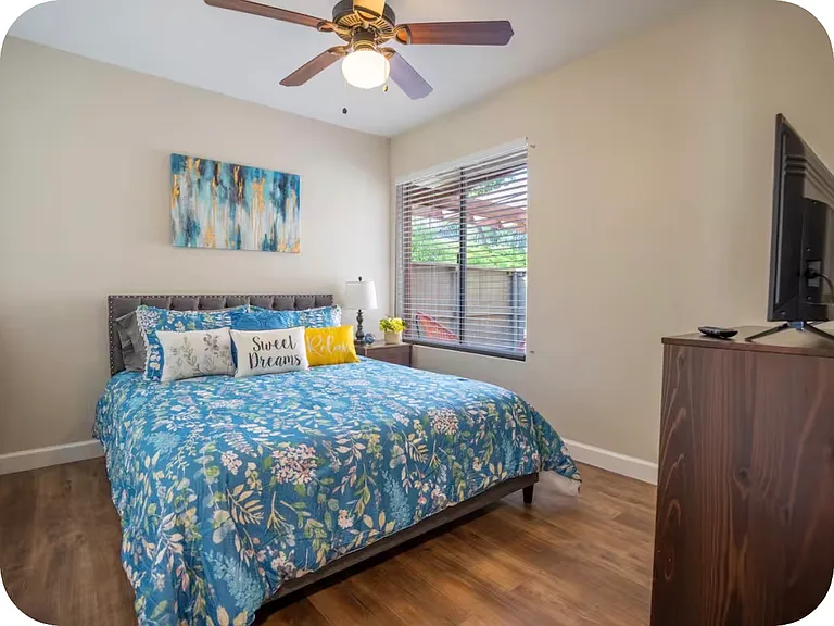 Second bedroom with queen bed, cabinets and TV. All included fully furnished
