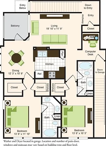 F2 | 2x2 | 1243 sq ft F2 | 2x2 | 1243 sq ft