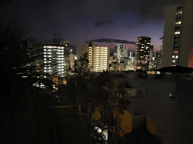 View from lanai at night
