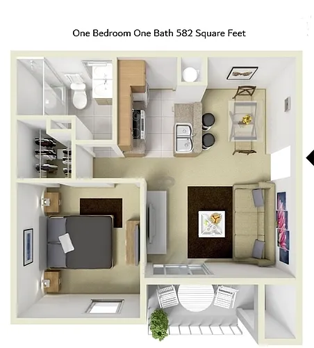 Floor plan 582 Sq Ft