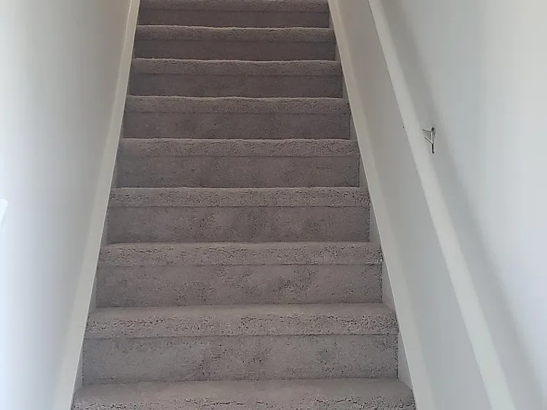 Stairs just inside the front door.