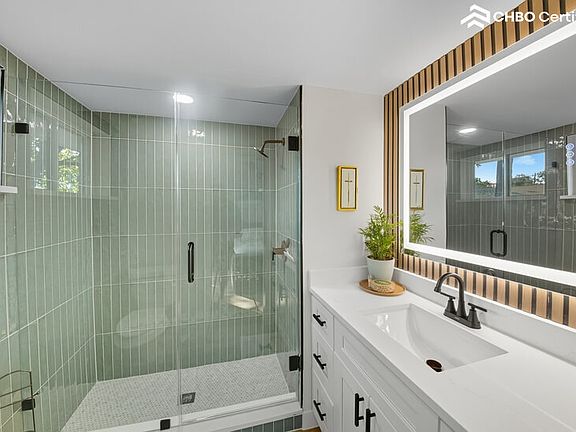 Modern bathroom with walk in shower