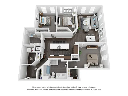 Floor plan 3 Bedroom A