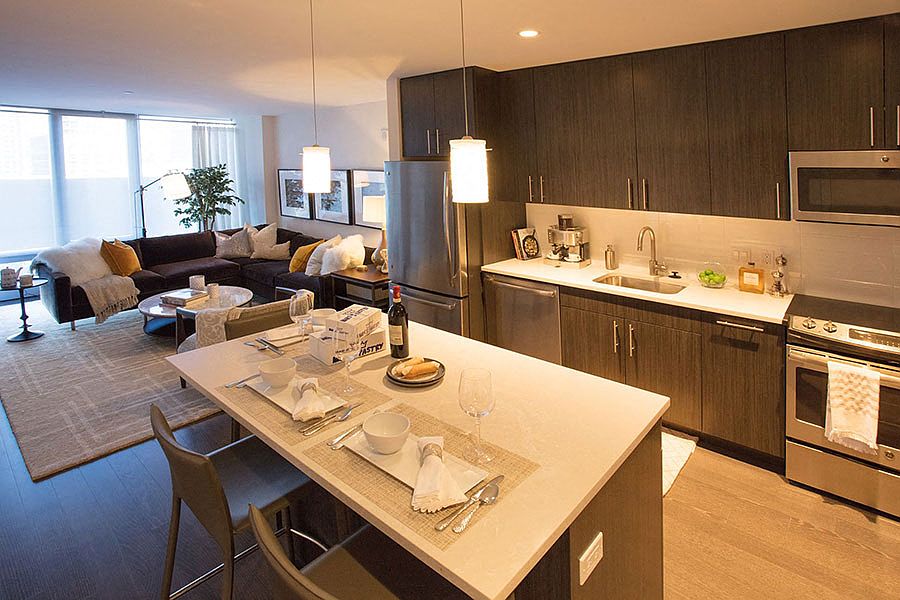 Interior Kitchen and Living Room