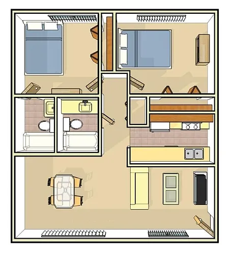 Floor plan 2x2 Papago