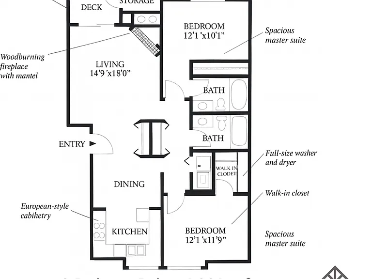 2x2 Deluxe l 1,064 sq ft l Canyon Park 2x2 Deluxe l 1,064 sq ft l Canyon Park