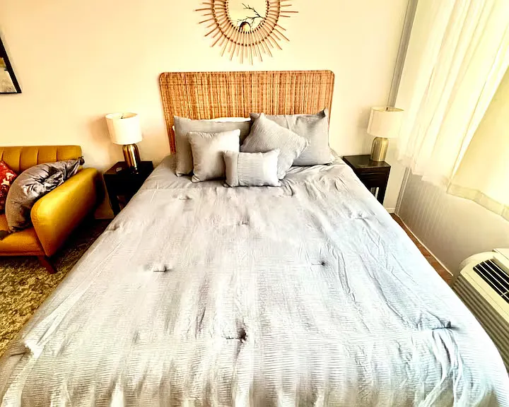 Renter chooses new full size mattress and frame OR two new twin size mattresses and frames.