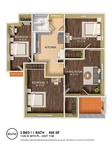 Floor plan Three Bedroom