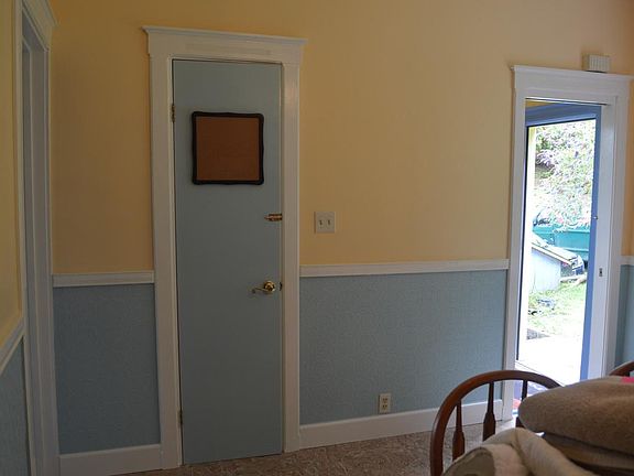 Kitchen, looking out back door.