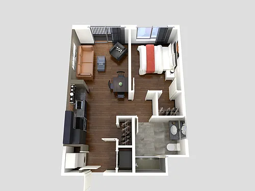 Floor plan One Bedroom Apartments