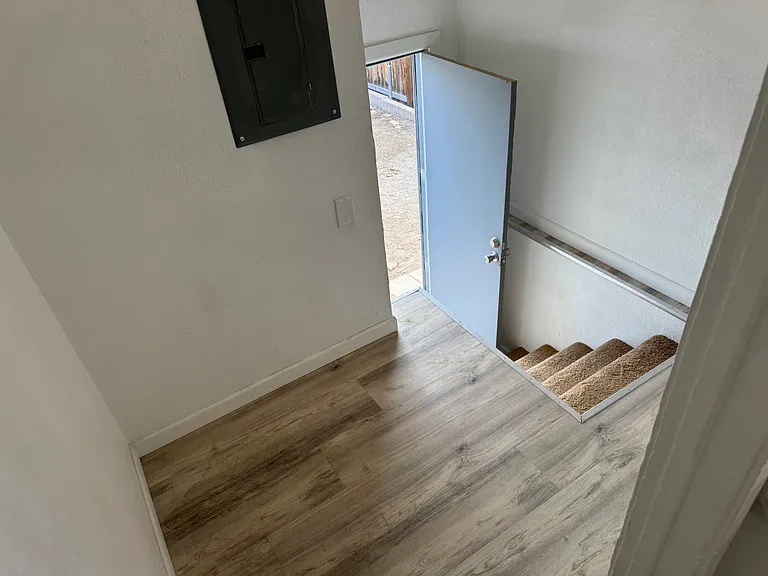 Rear entry - hand rail has been installed