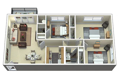 Floor plan 3Bedroom 1Bathroom