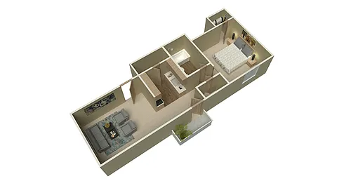 Floor plan 1 Bed 1 Bath