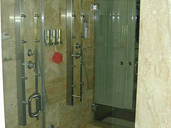 His/her Marble Steam Shower