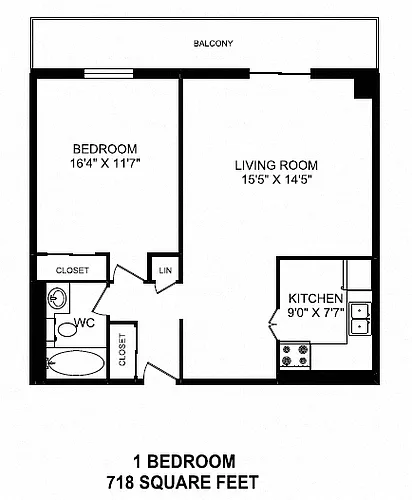 Floor plan 1 Bed 1 Bath A 33-39 Leaside & 60-64 Windward