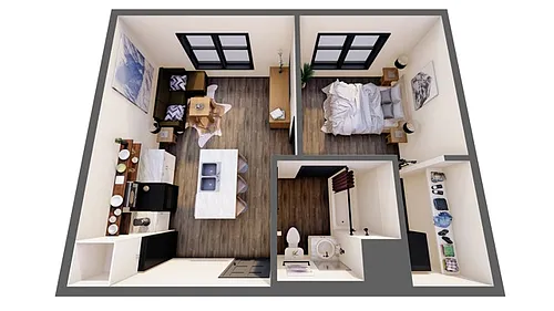 Floor plan 1 Bed Deluxe