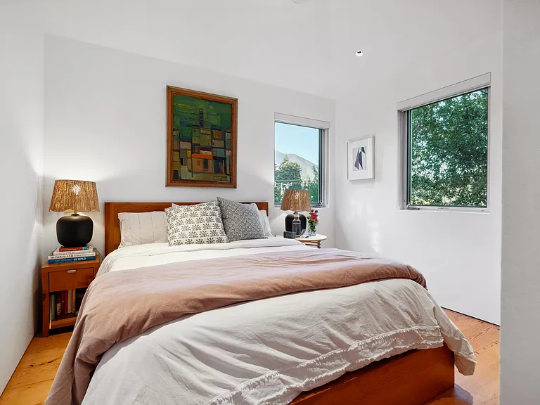 2nd Bedroom with queen bed and views to Mt. Tam.
