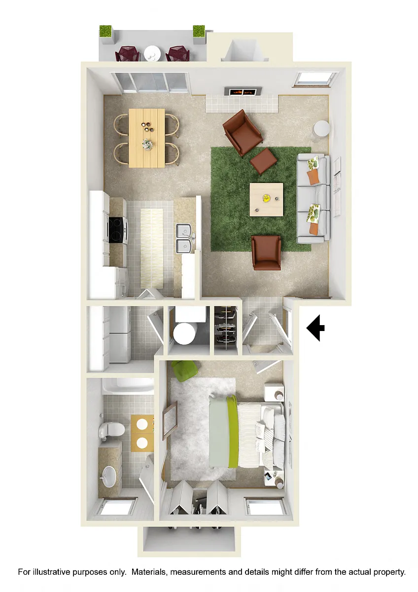 Floor plan 1 Bed 1 Bath