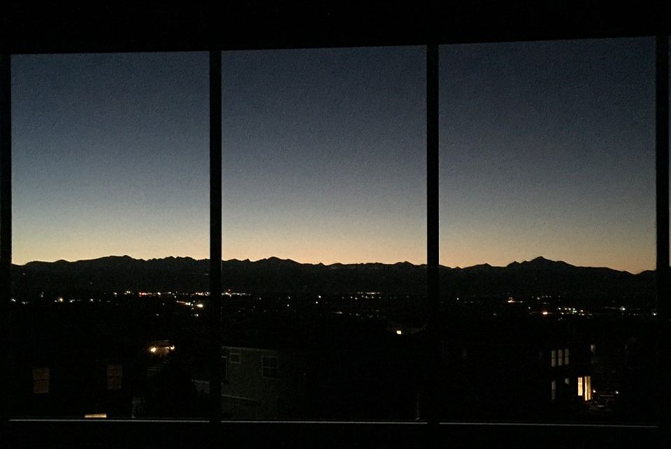 180-degree evening skyline 