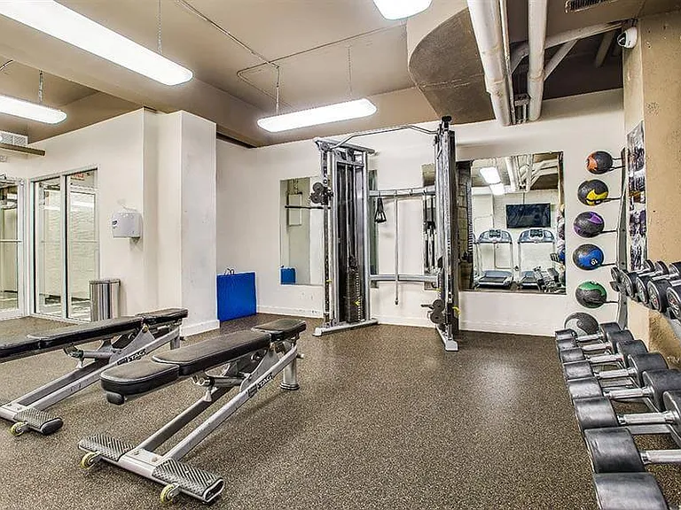 Fitness center with free weights