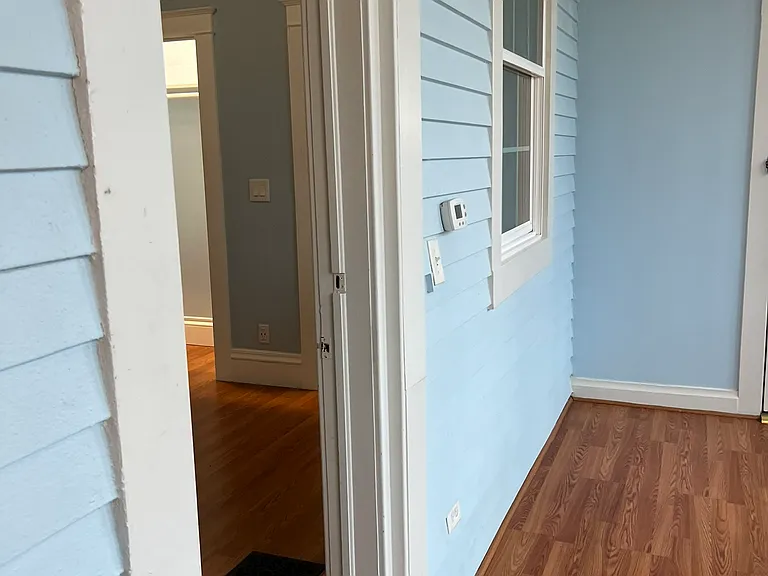 View from living room into bedroom