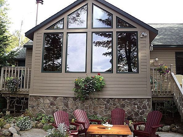Lake side view of house