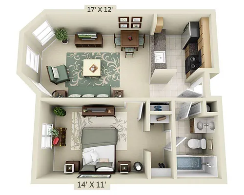Floor plan A1AST (1x1)
