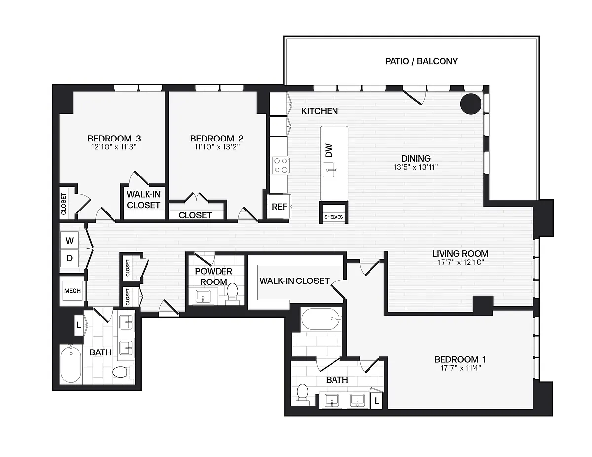 Floor plan 3 Bed/2.5 Bath-C2T