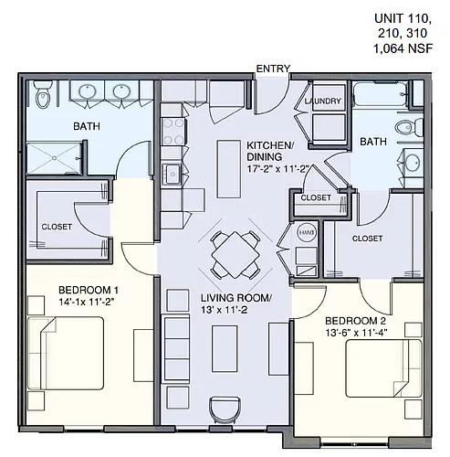 Floor plan 2 bedroom