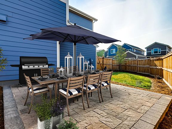 Your private backyard includes a large patio and back porch. Spacious private patio with natural gas hookup for your grill.
