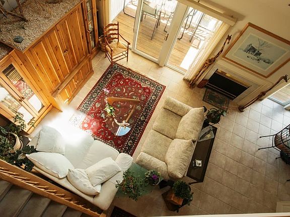 Aerial view of living room