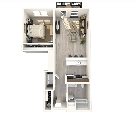 Floor plan 1 Bedroom 1 Bath A