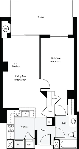 Floor plan 1 Bedroom F