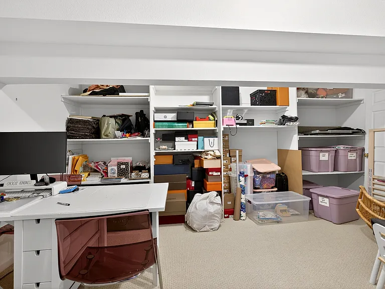 Large storage room. Location: downstairs