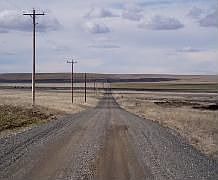 Looking down the country raod from the property