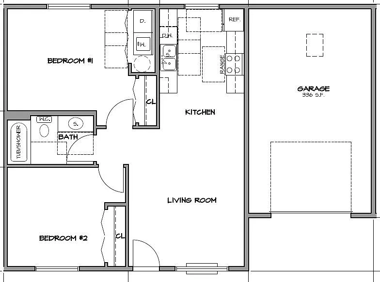 Floor plan 2 bedroom single level patio home