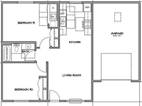 Floor plan 2 bedroom single level patio home