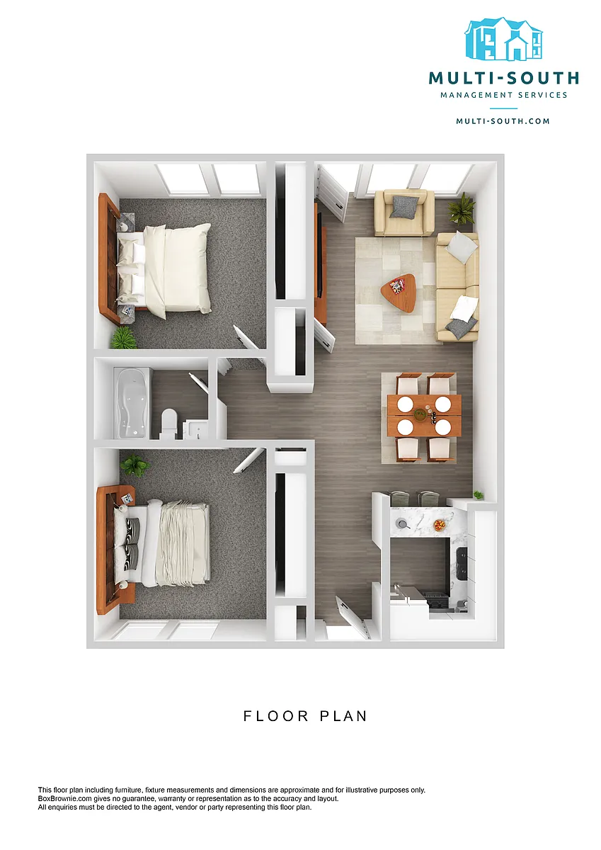Floor plan 2 Bedroom/1 Bathroom