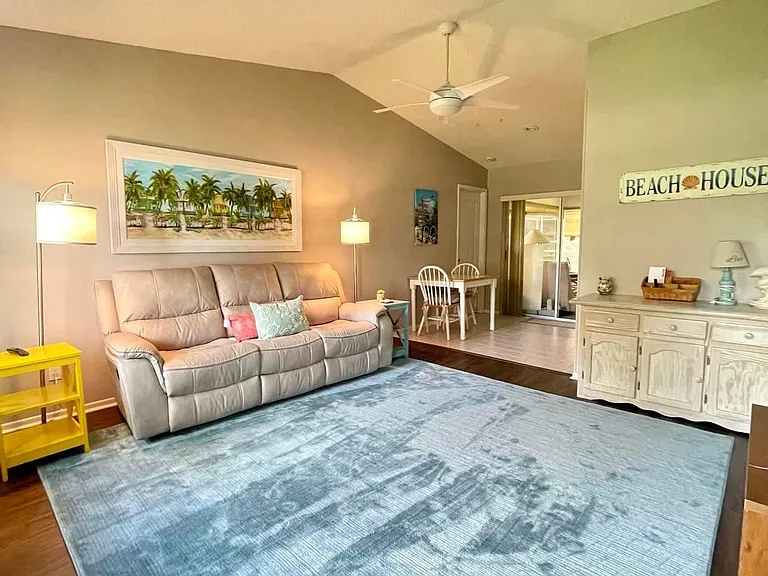 Living area with super comfortable couch.